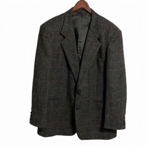 EATON Pure Virgin Wool Blazer Size 44 Regular Chevron Pattern Colour Charcoal